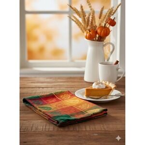 DII Thankful Autumn Leaves Kitchen Dish Towel Fall Thanksgiving Decor Cotton